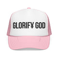 GLORIFY GOD Foam Trucker Hat | Christian Faith Message, Script Logo