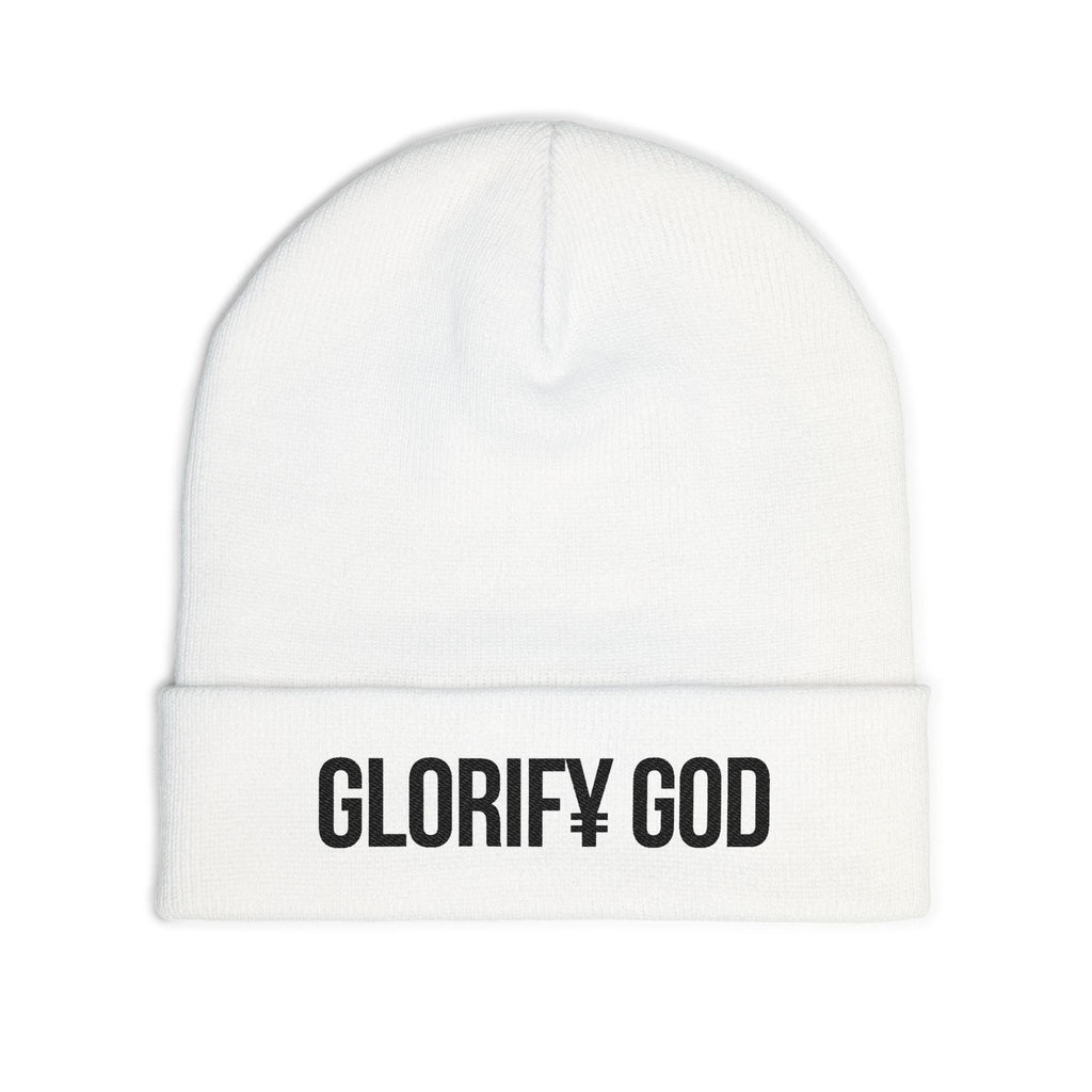 GLORIFY GOD beanie | Knit Embroidered Religious Hat