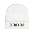 GLORIFY GOD beanie | Knit Embroidered Religious Hat