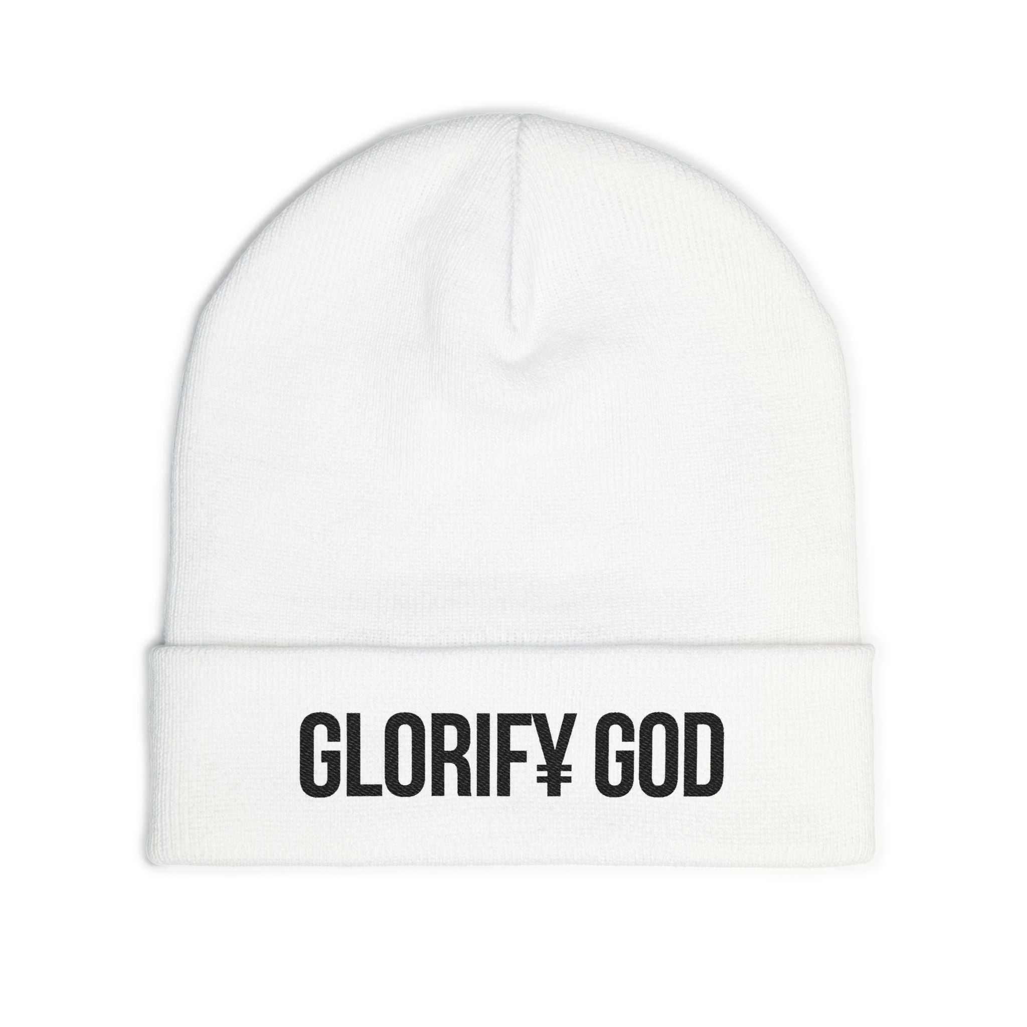 GLORIFY GOD beanie | Knit Embroidered Religious Hat