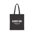 Glorify God Scripture Tote | Black Canvas Tote Bag