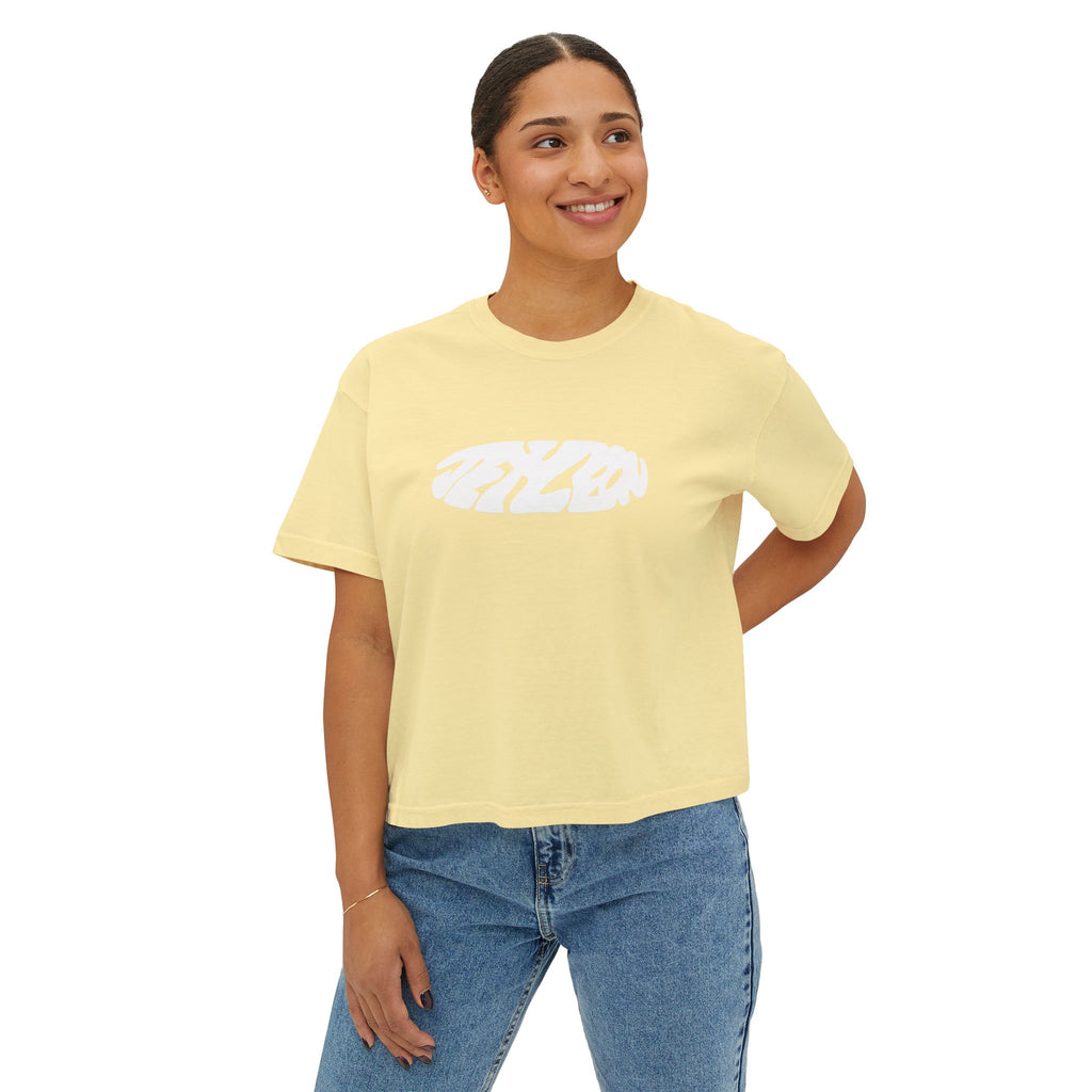 Jet Leon Women's Boxy Tee | Slightly Cropped Minimal Abstract Print