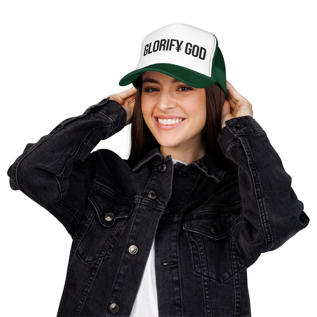 Glorify God Trucker Hat | Christian Faith Foam Mesh Cap