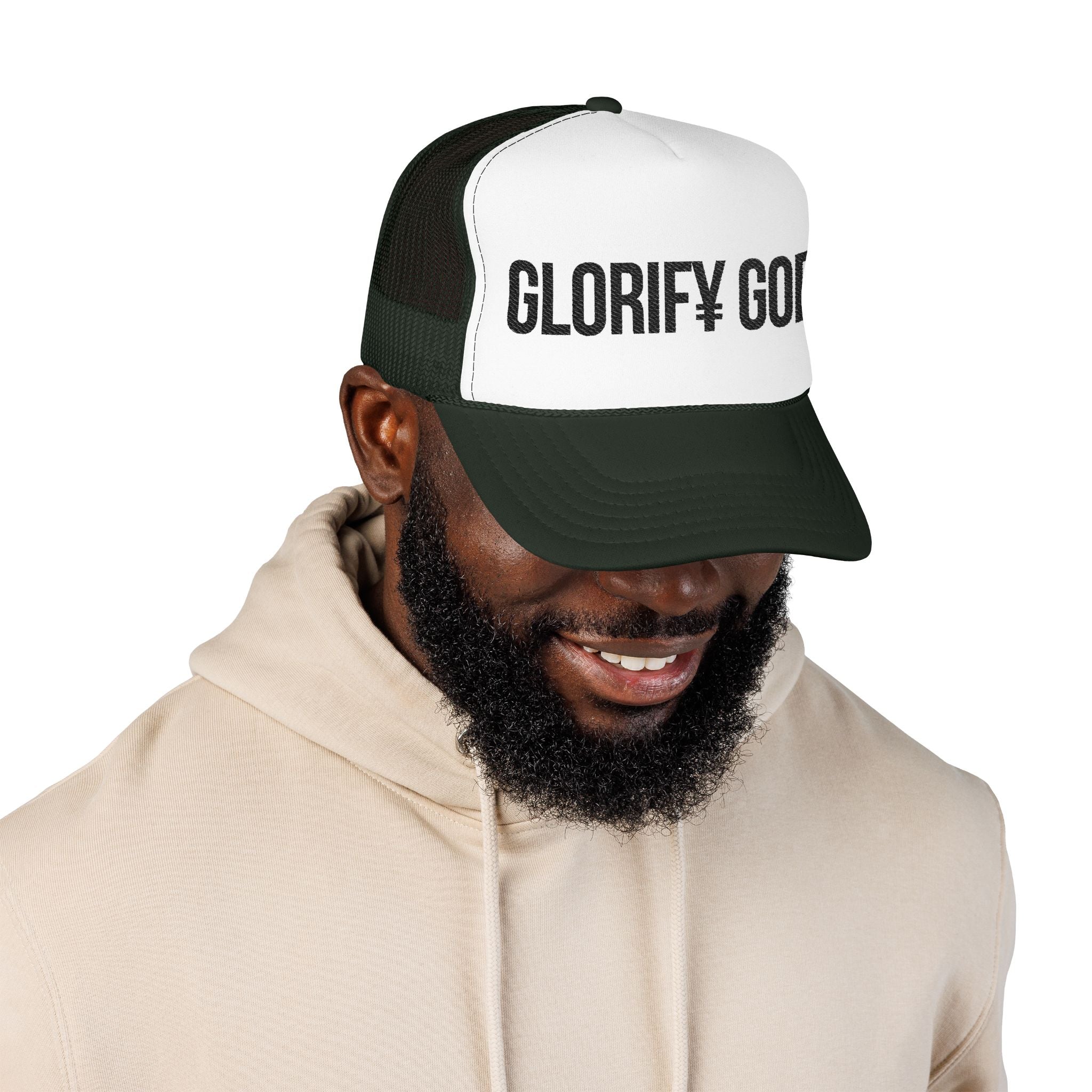 Glorify God Trucker Hat | Christian Faith Foam Mesh Cap