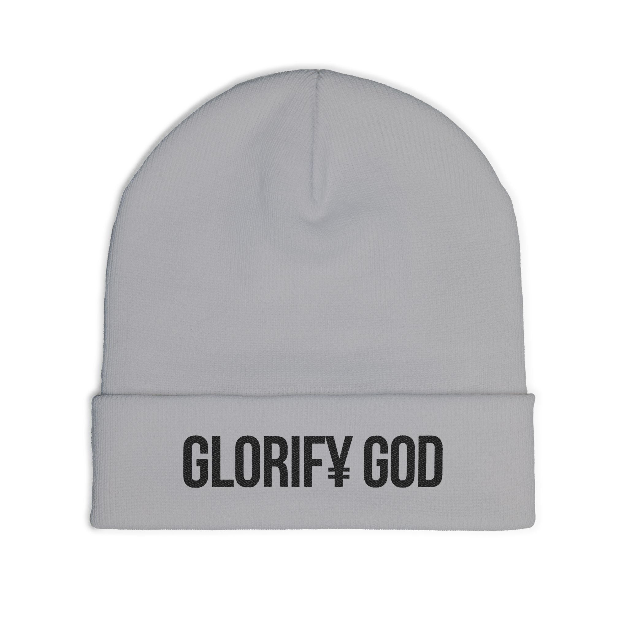 GLORIFY GOD beanie | Knit Embroidered Religious Hat