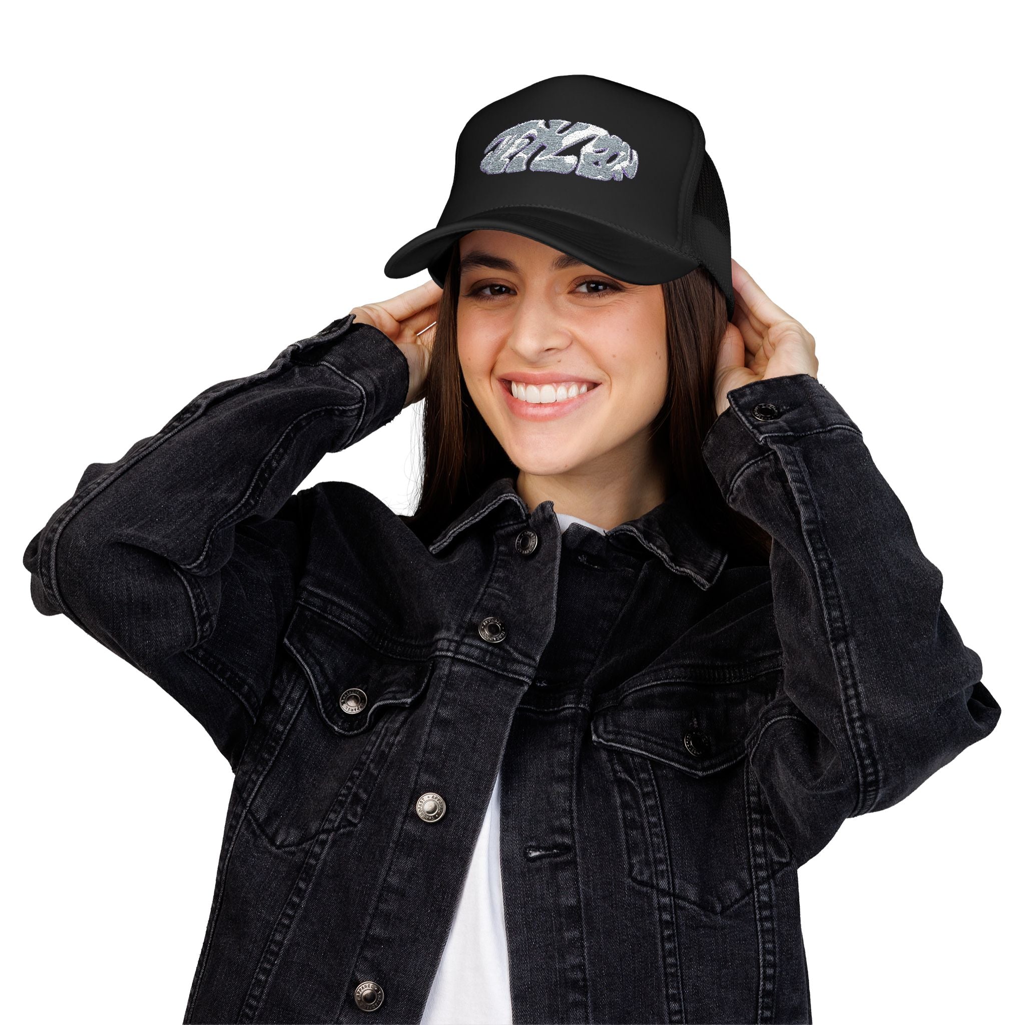 Jet Leon foam trucker hat | sparkly lettering