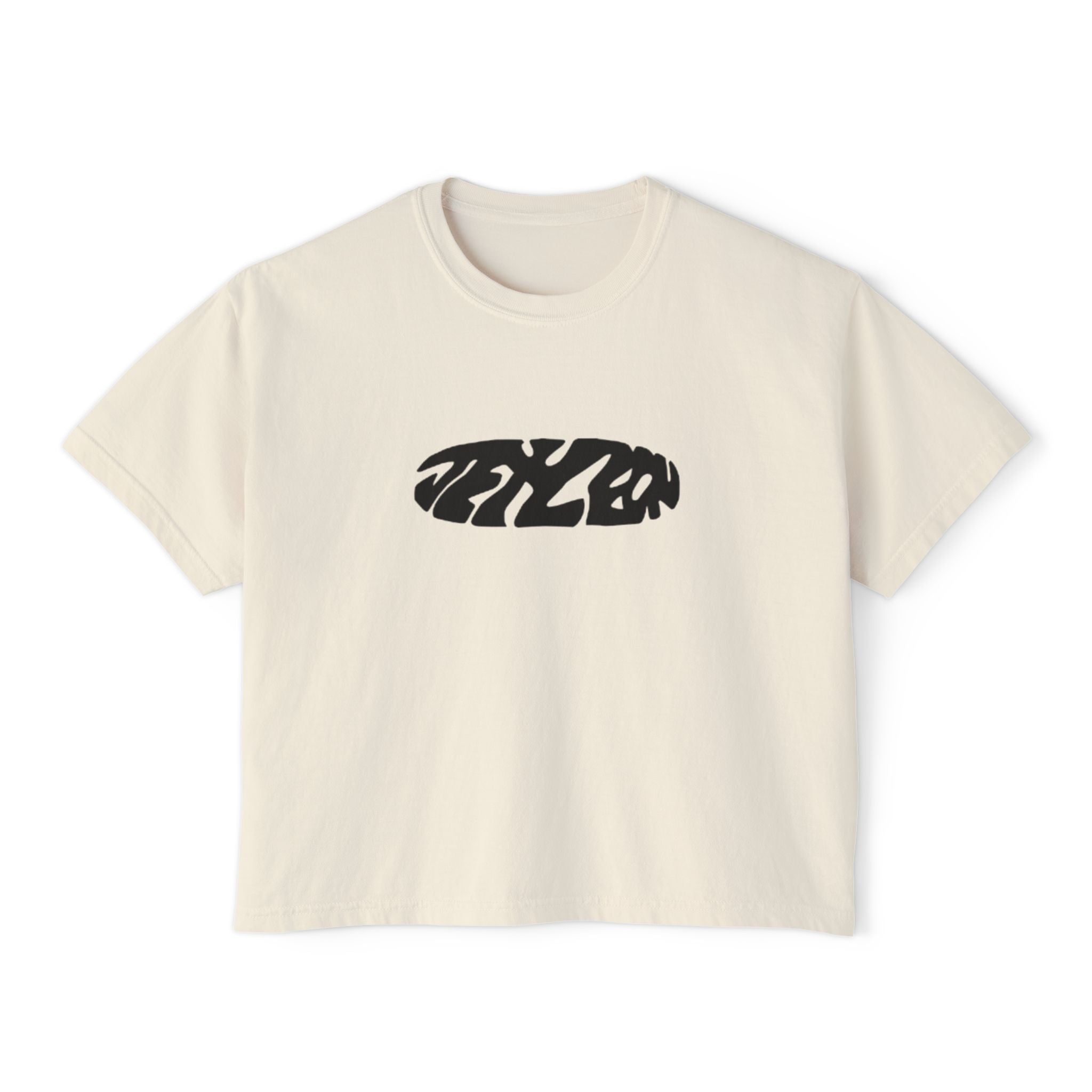 Jet Leon Women's Boxy Tee | Slightly Cropped Minimal Abstract Print
