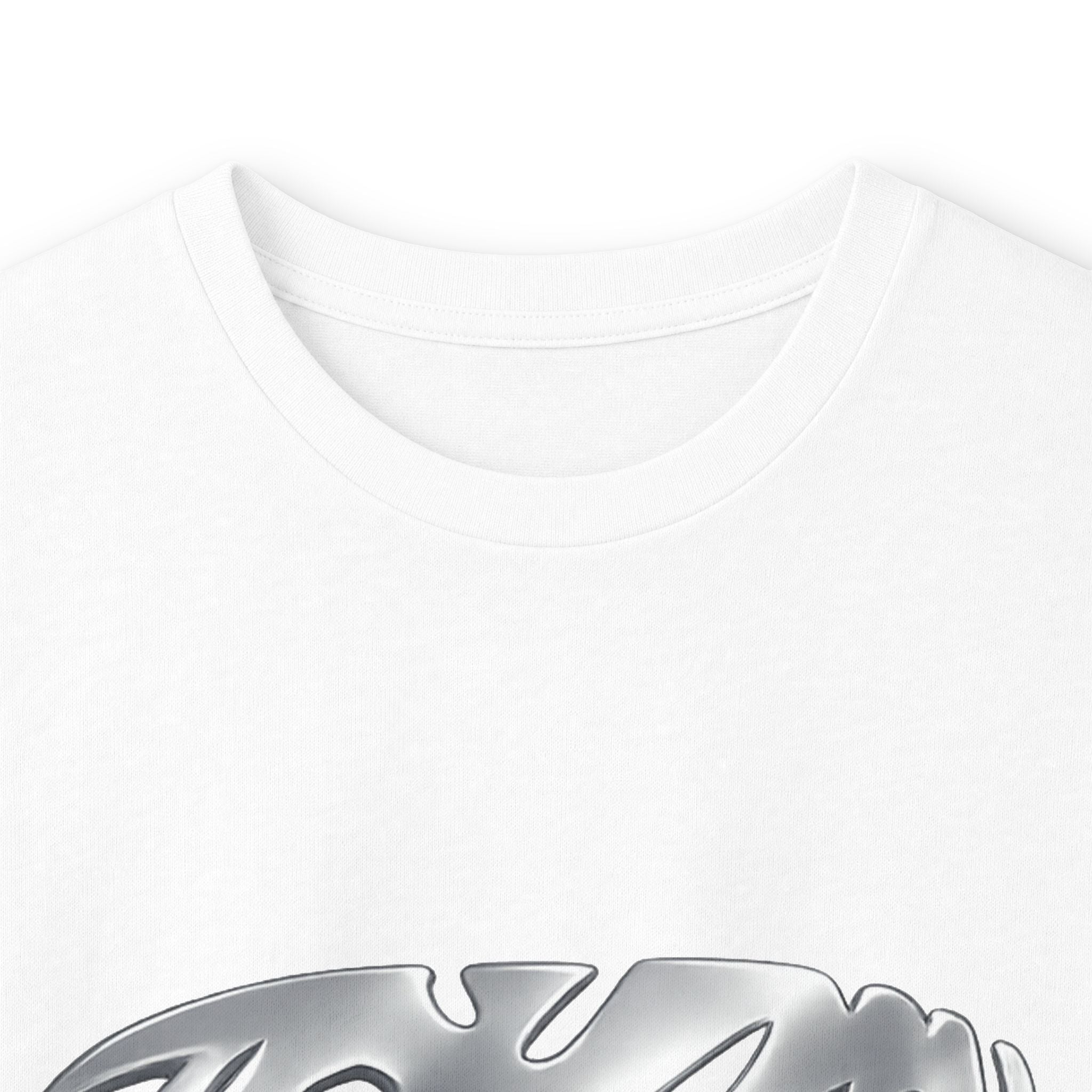 Chrome Bubble Letter Logo Long Sleeve Tee | Metallic Script Shirt
