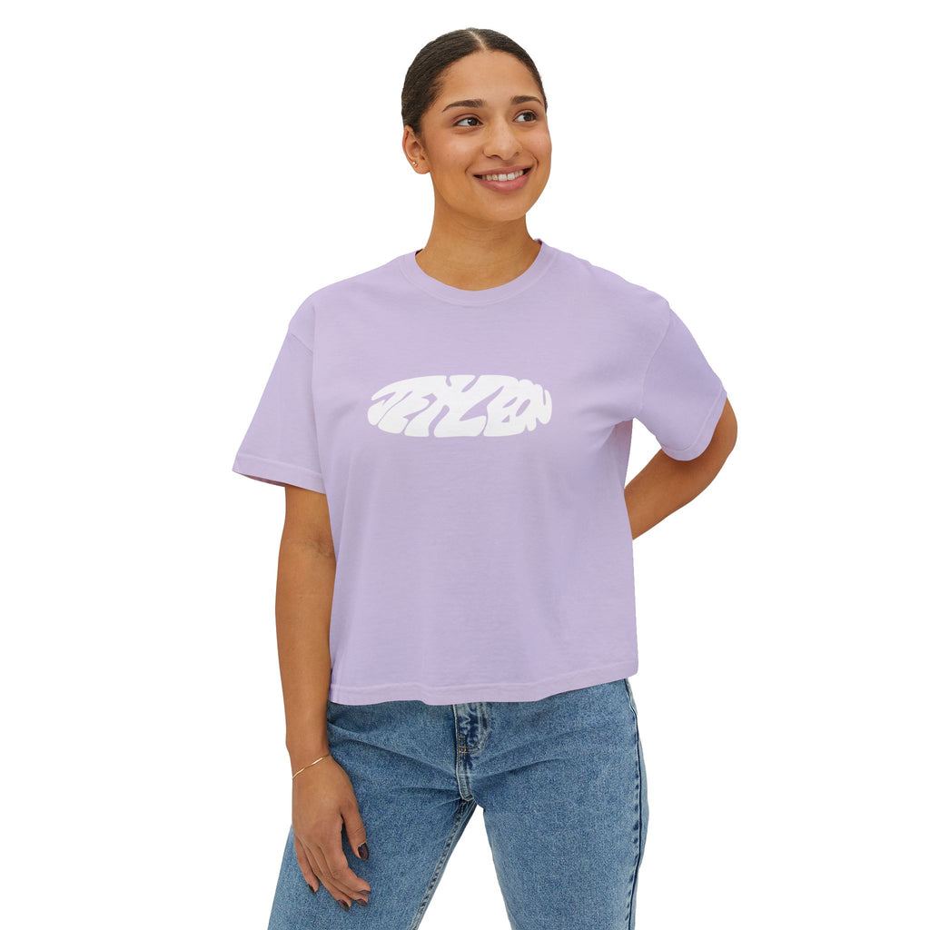 Jet Leon Women's Boxy Tee | Slightly Cropped Minimal Abstract Print