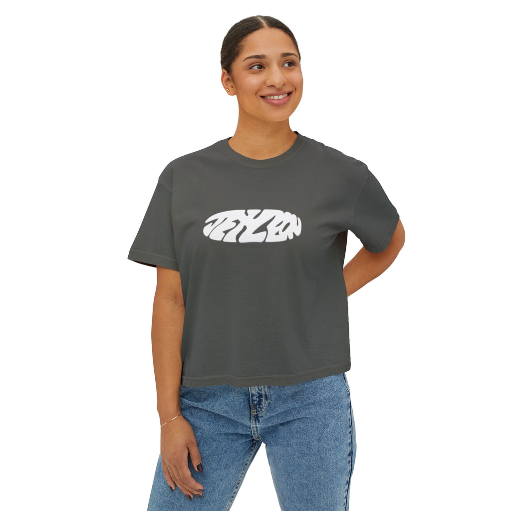 Jet Leon Women's Boxy Tee | Slightly Cropped Minimal Abstract Print