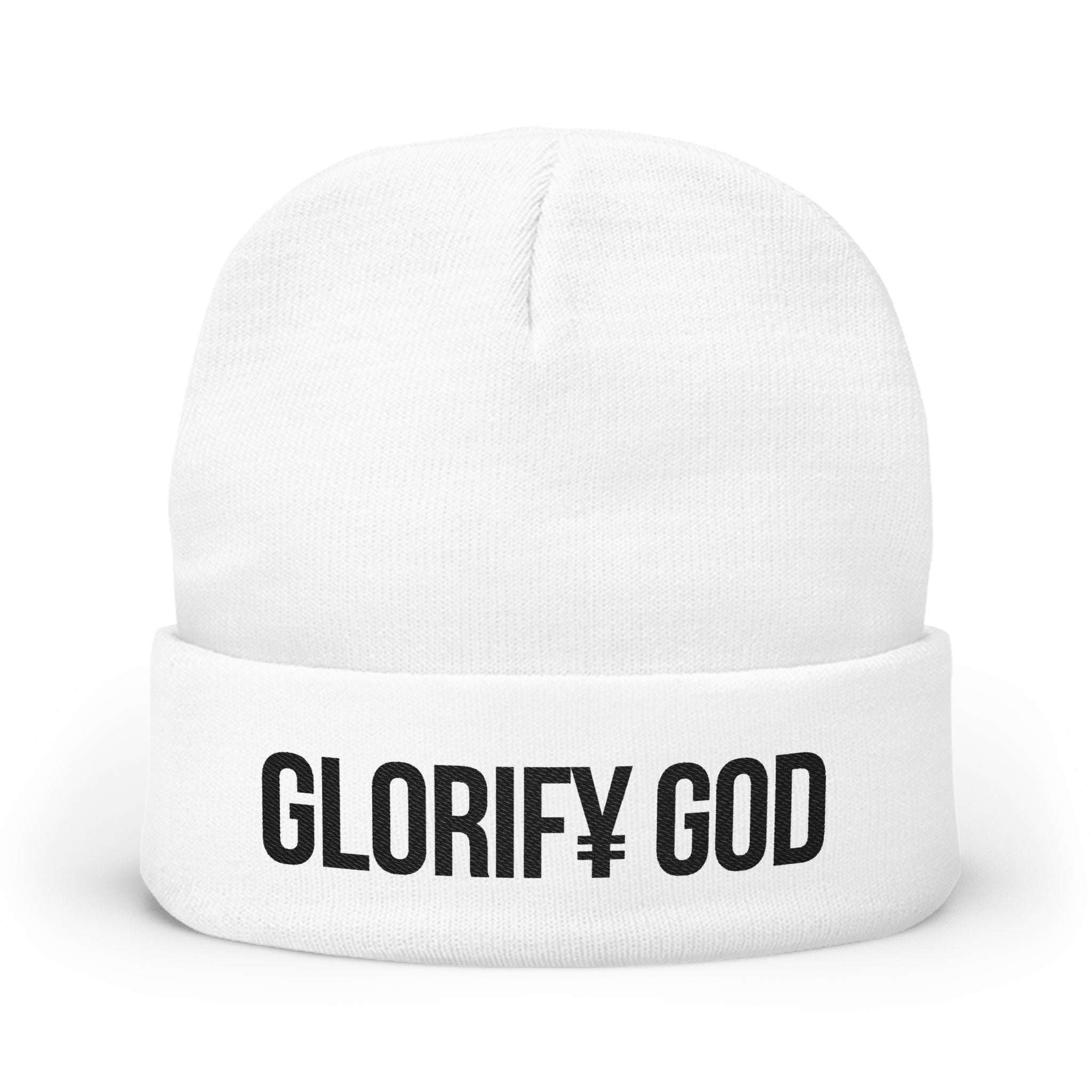 GLORIFY GOD beanie | Knit Embroidered Religious Hat
