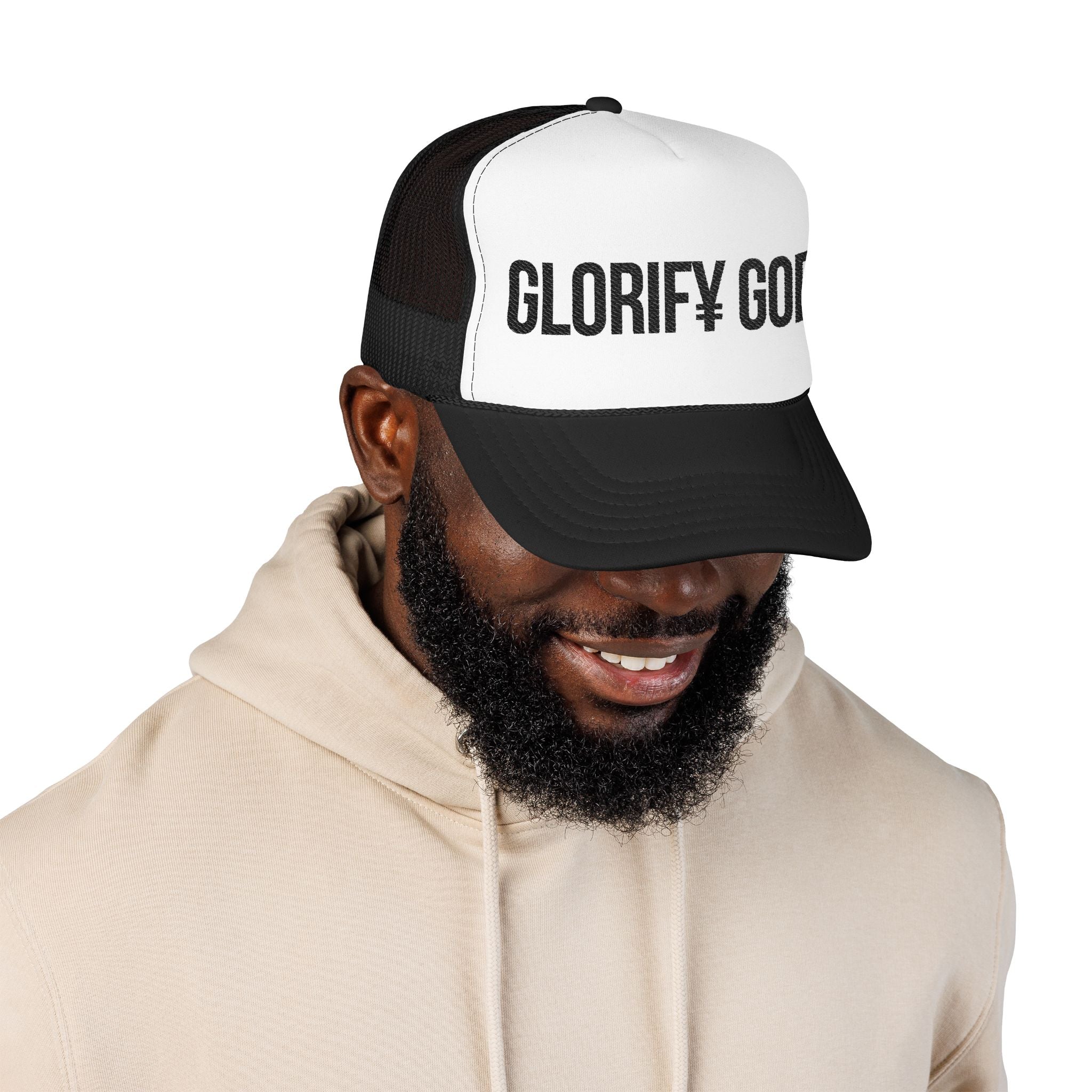 Glorify God Trucker Hat | Christian Faith Foam Mesh Cap